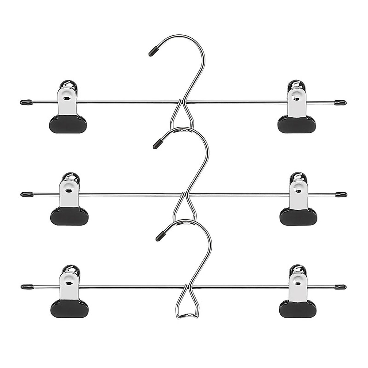 Whitmor 6021-181-D 2 in. H x 13 in. W x 4 in. L Steel Black Skirt/Slack Hanger 3/Pack