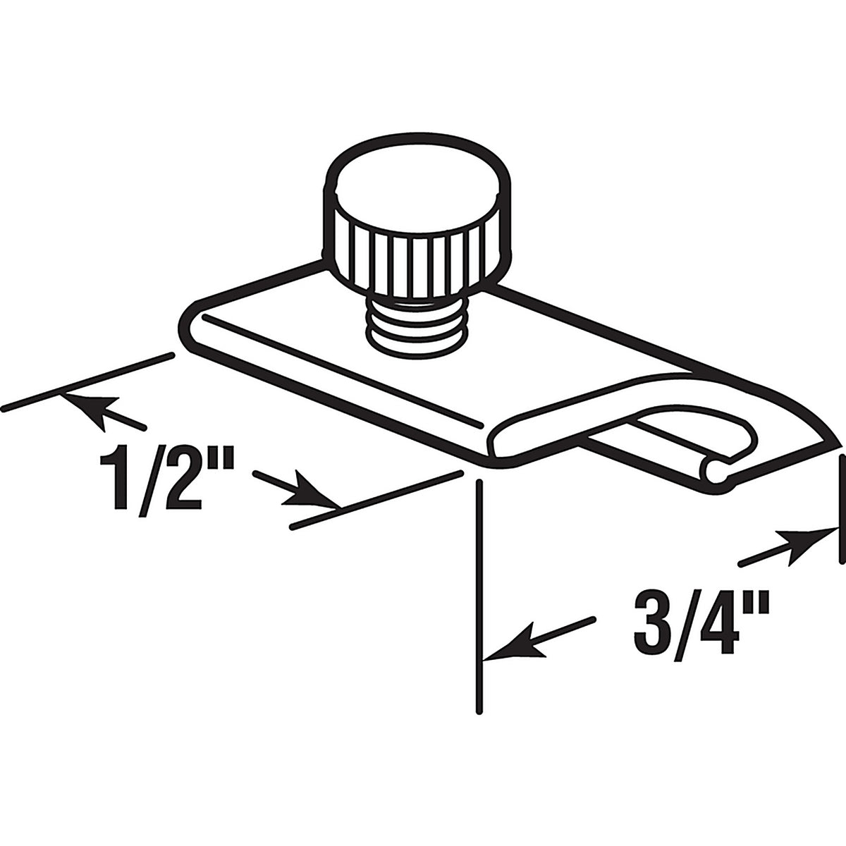 Prime-Line PL7955 Mill Aluminum Storm Door Panel Clip For 1/2 inch 8/Pack