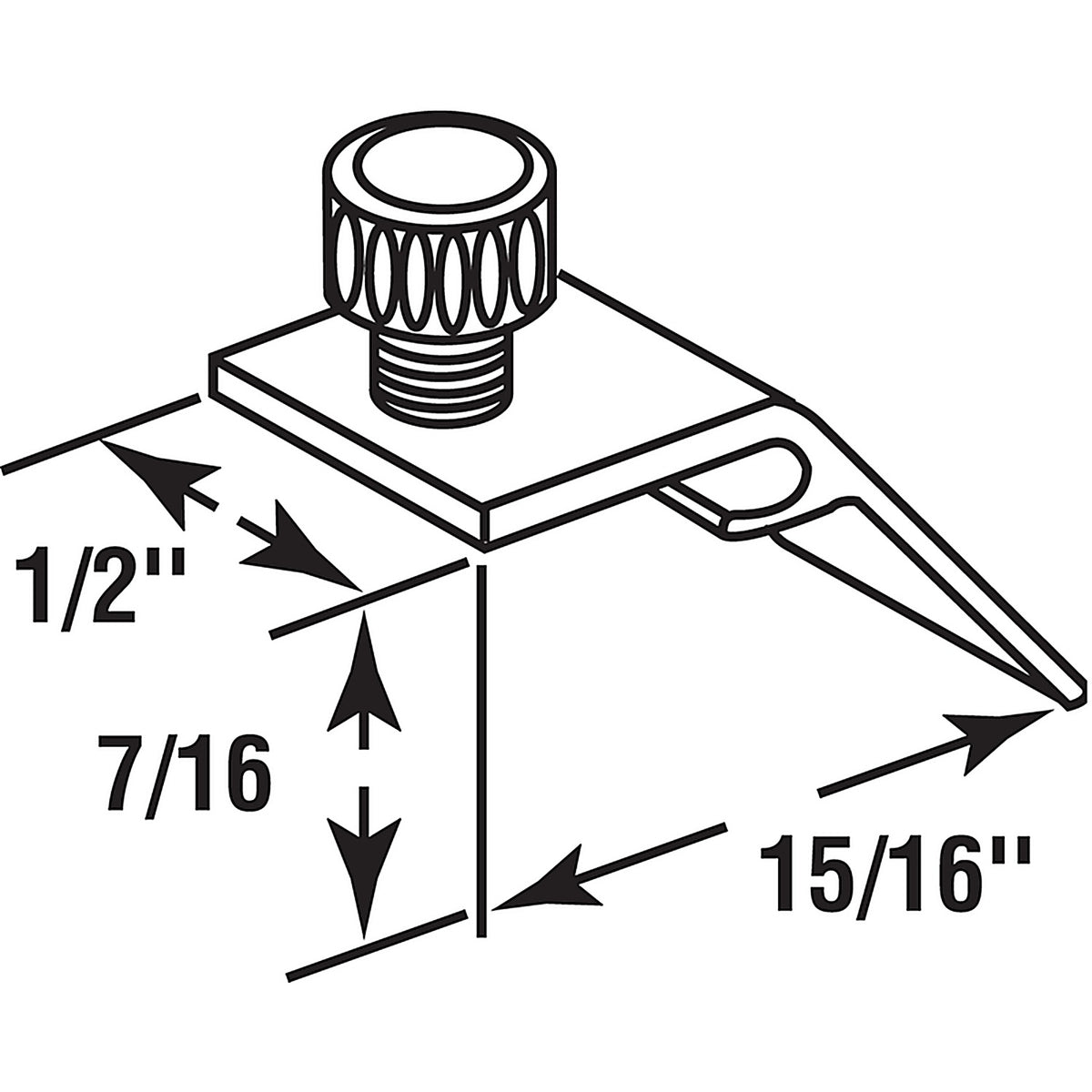 Prime-Line PL7949 Mill Aluminum Storm Door Panel Clip For 1/2 inch 8/Pack