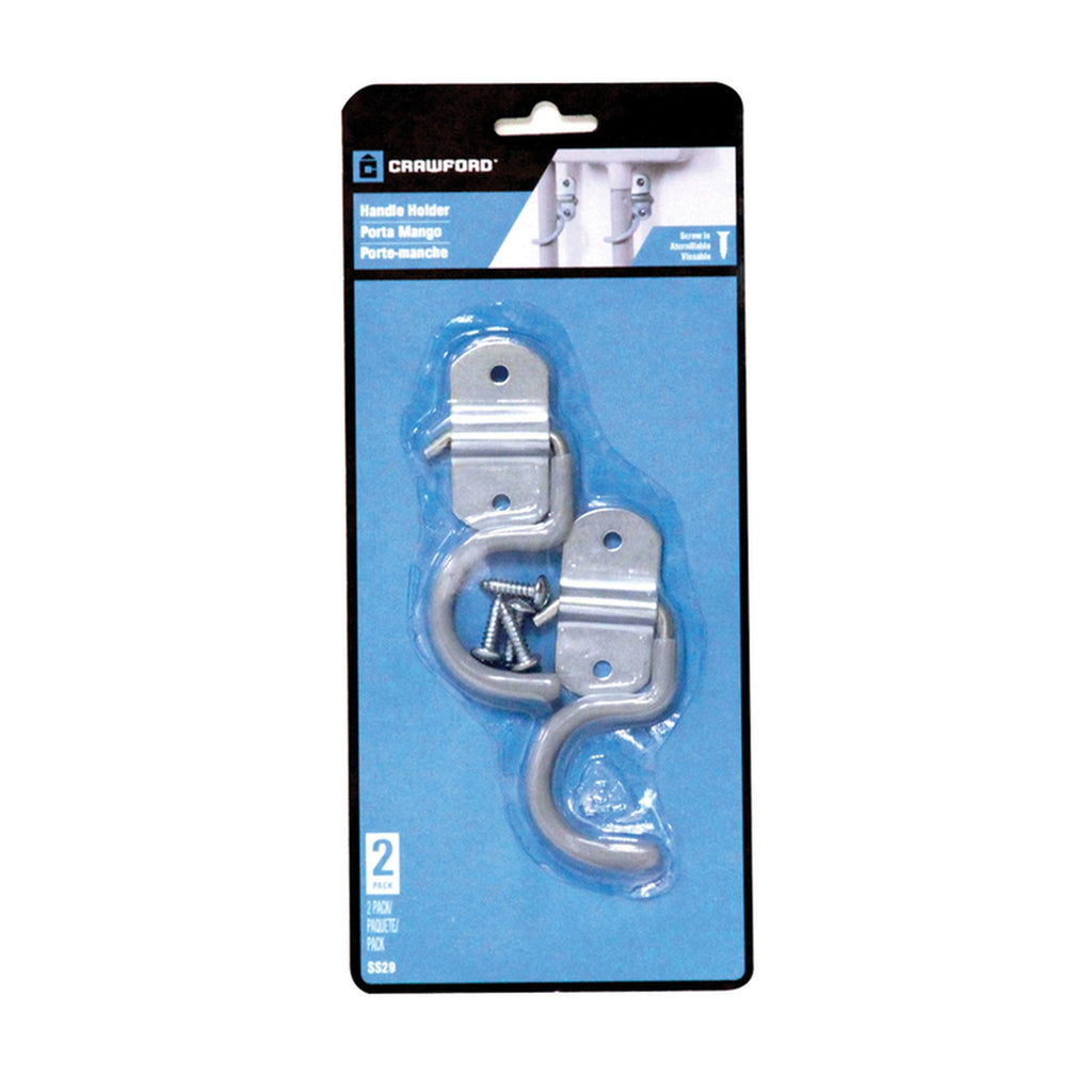 Crawford SS29 3.65 in. L Vinyl Coated Gray Steel Small Hanger Holder 5 lb. capacity 2/Pack