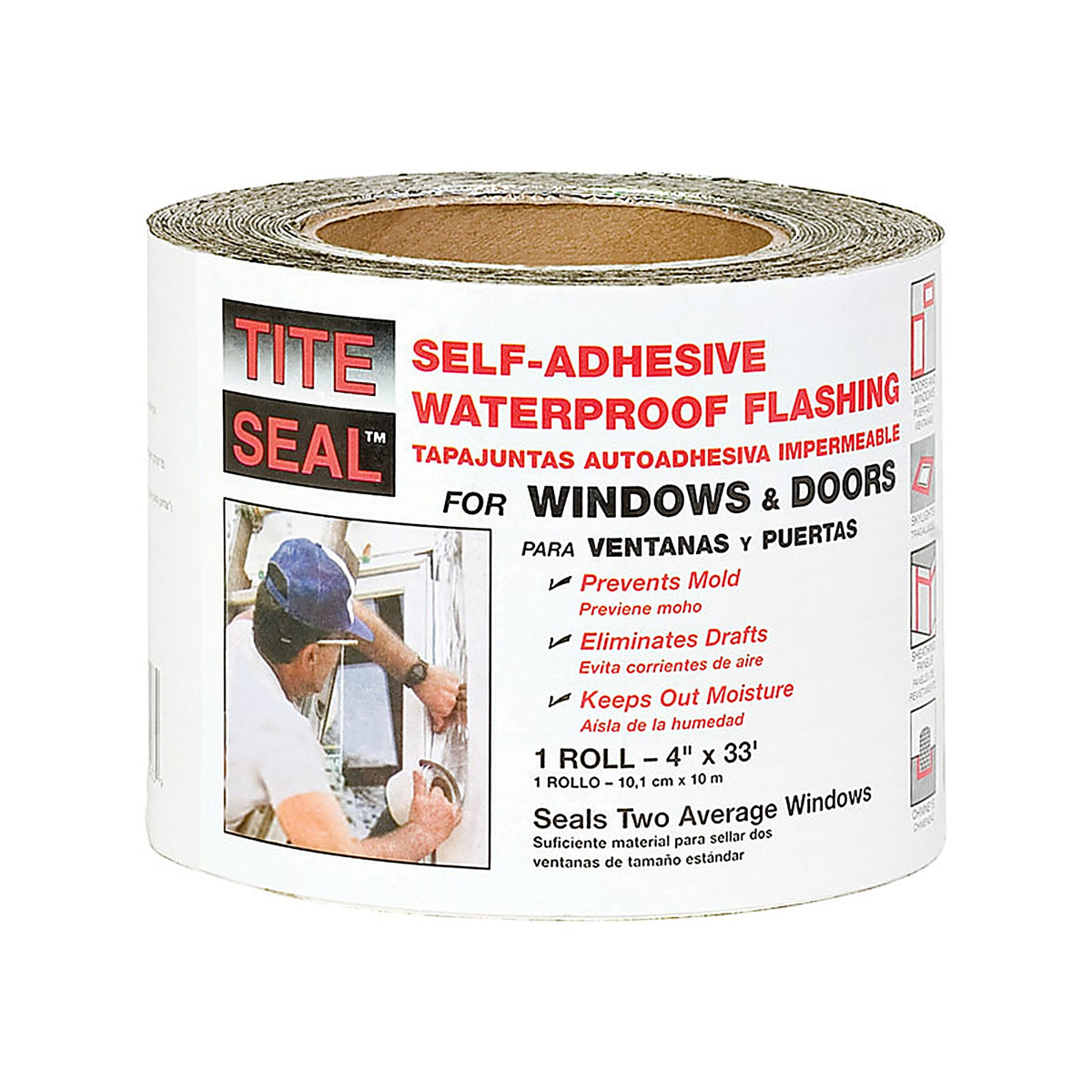 Cofair TS433 Tite Seal 4 in. W x 33 ft. L Rubber Self-Adhesive Waterproof Flashing White