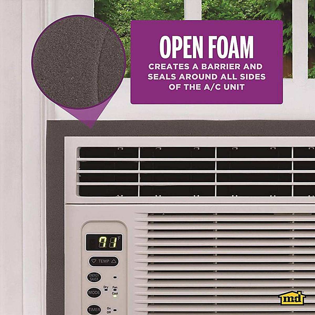 M-D 2535 Gray Foam Weather Stripping For Air Conditioner 42 in. L x 2-1/4 in.