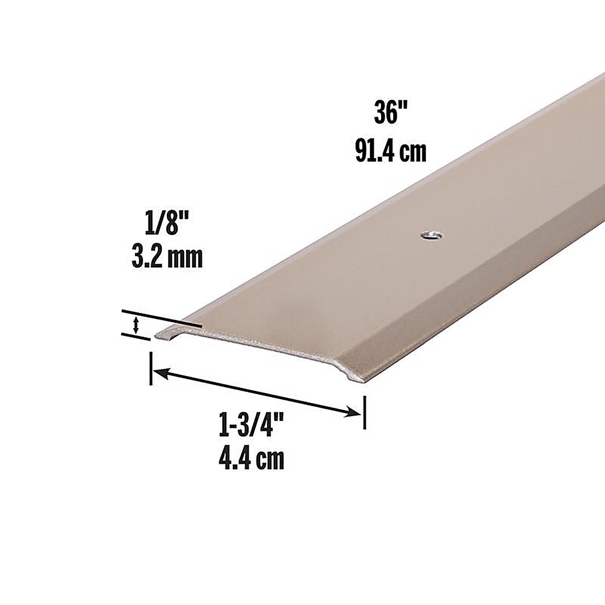 M-D 49010 0.13 in. H x 1.75 in. W x 36 in. L Satin Nickel Aluminum Flat Top Threshold