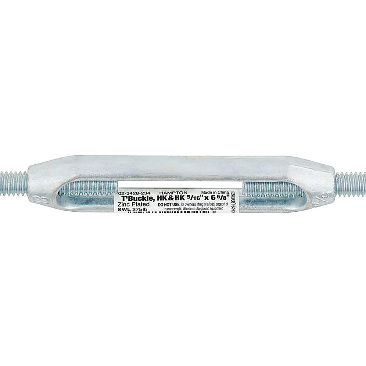 Hampton 02-3428-234 Zinc-Plated Aluminum/Steel Turnbuckle 275 lb.