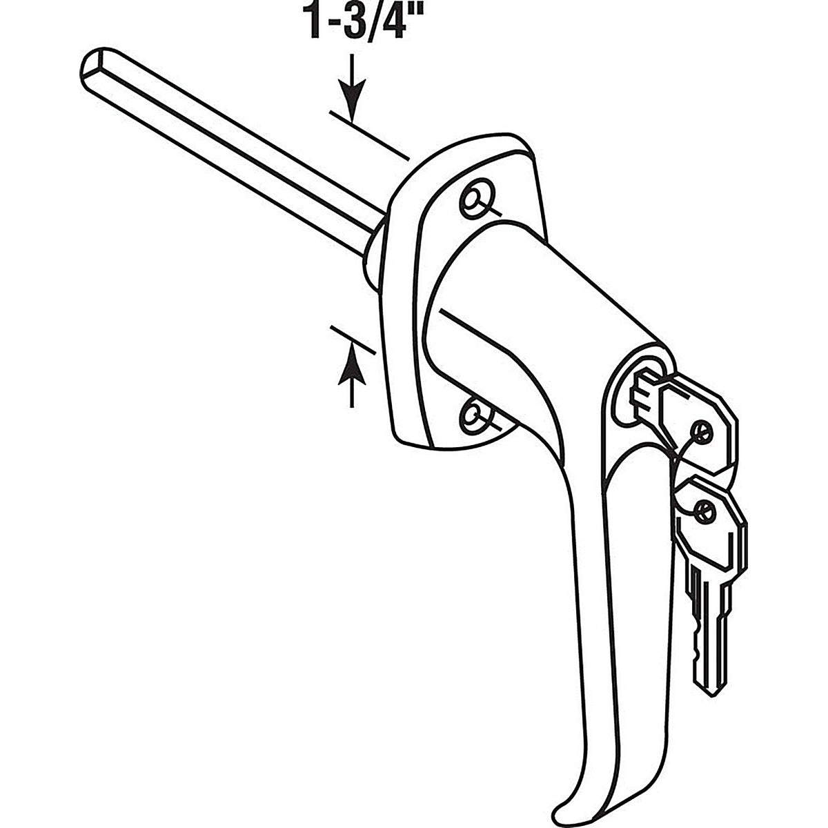 Prime-Line GD52123 5.75 in. W x 2-7/8 in. L Diecast L Handle