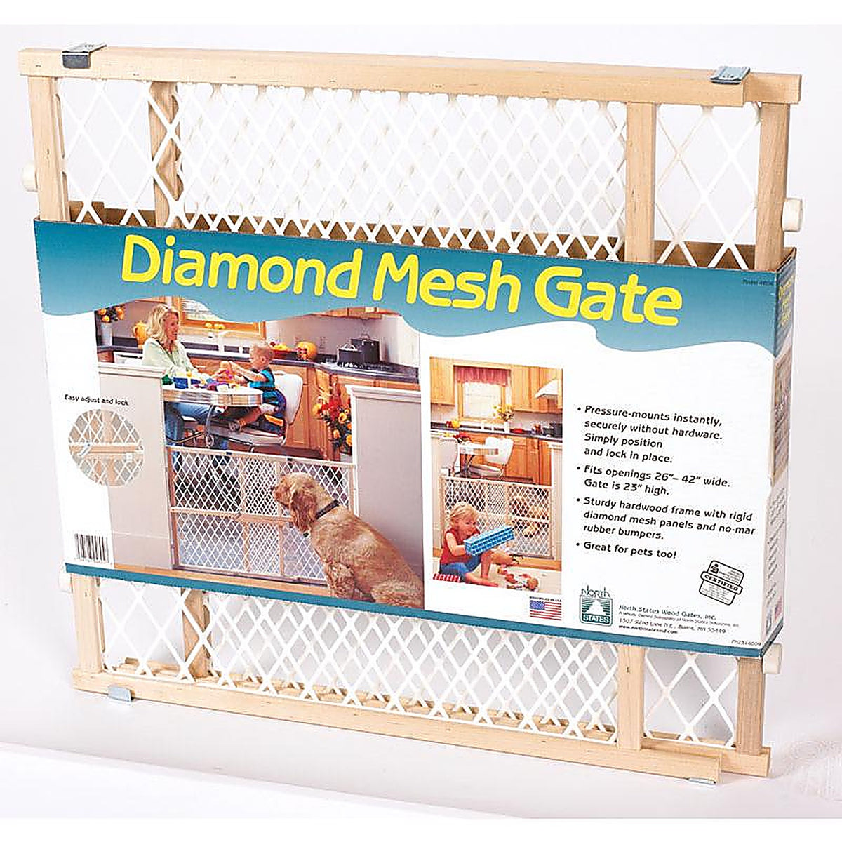 North States 4604 Brown 23 in. H x 26.5-42 in. W Wood Child Safety Gate