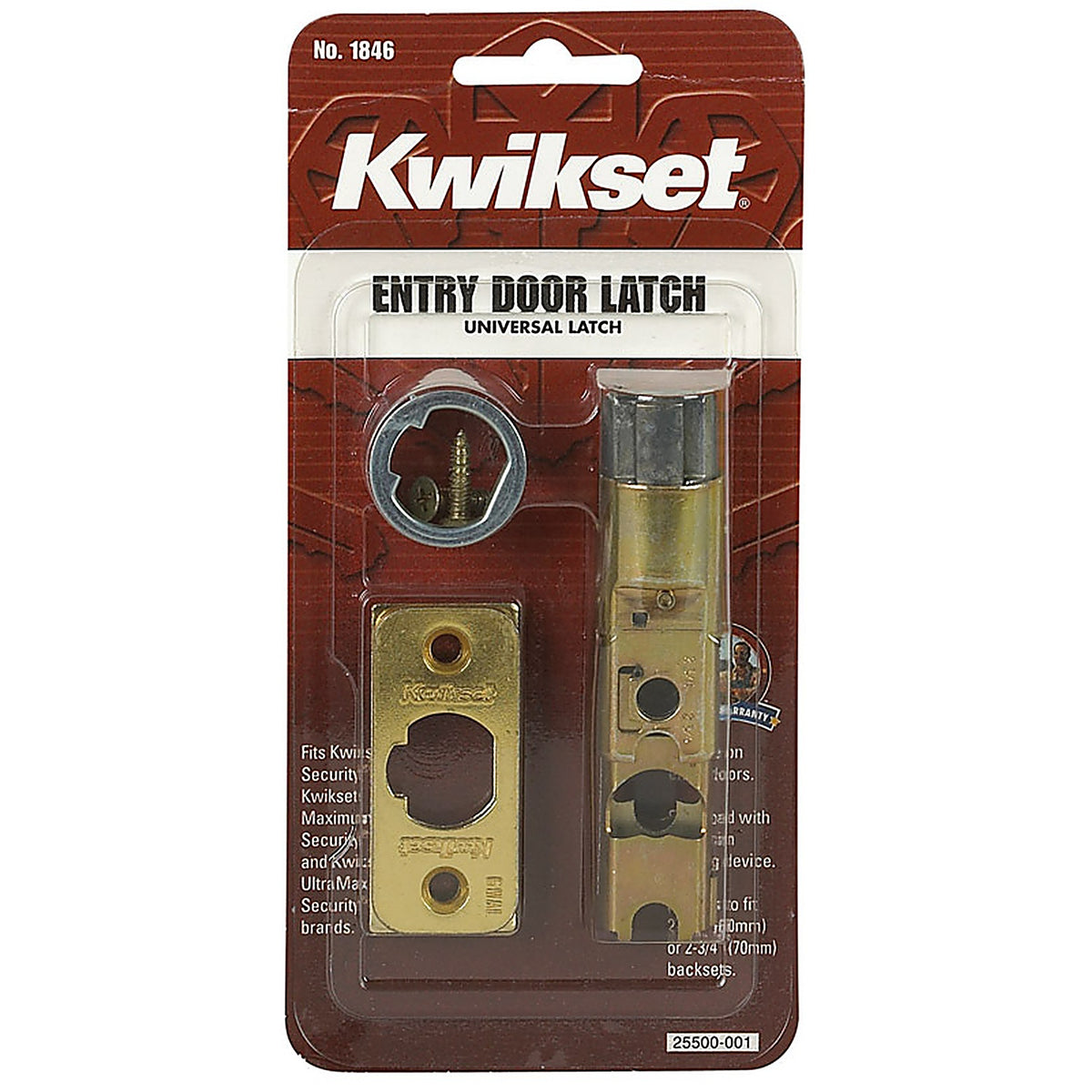 Kwikset 81825-001 Bright Brass Gold Steel Entry Latch 1/Pack