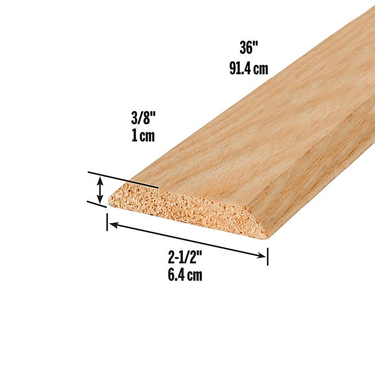 M-D 11908 0.375 H x 2.5 in. W x 36 in. L Wood Grain Oak Flat Top Threshold Brown