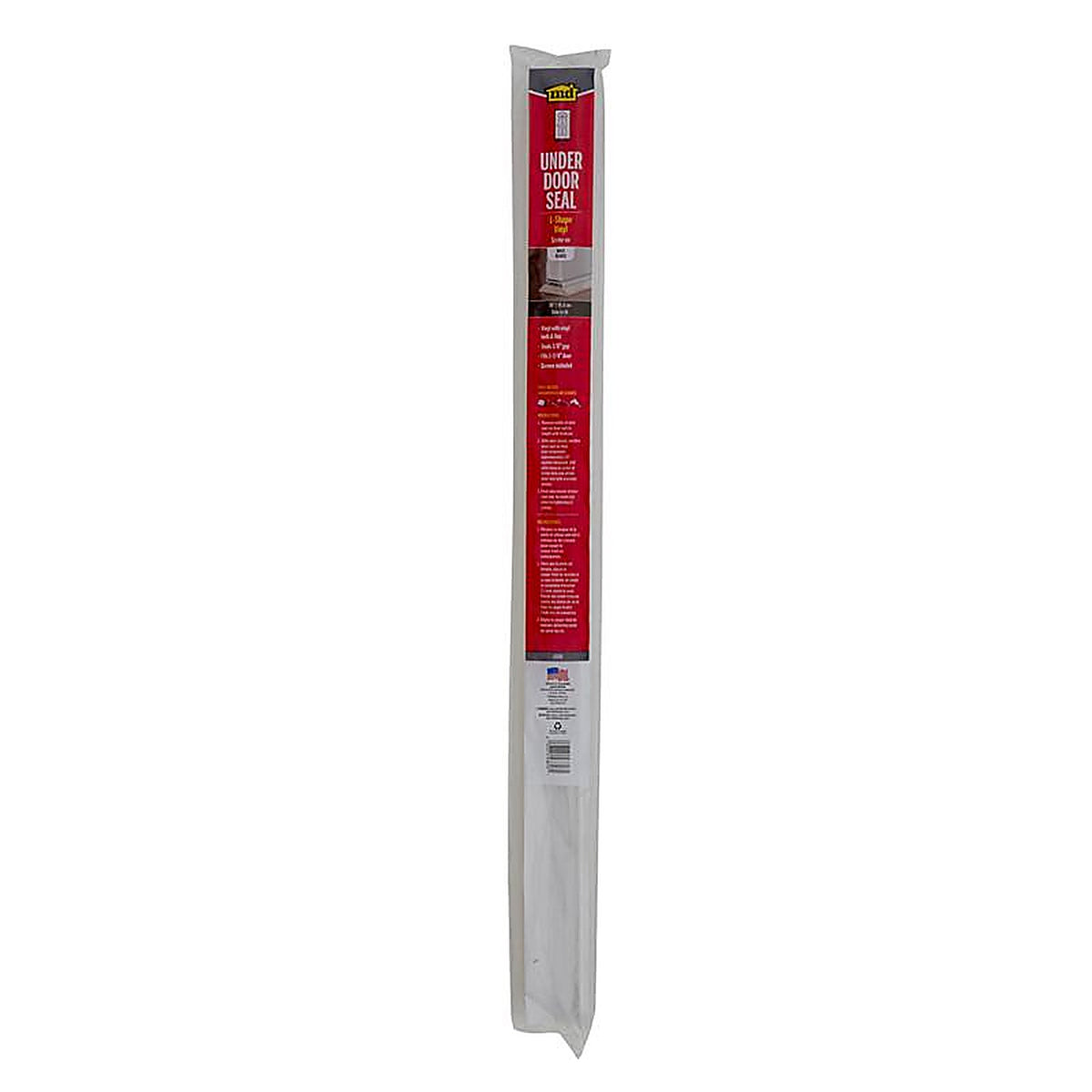 M-D 43816 White Vinyl L-Shaped Bottom For Doors, Doors 36 in. L x 1-3/4 in.