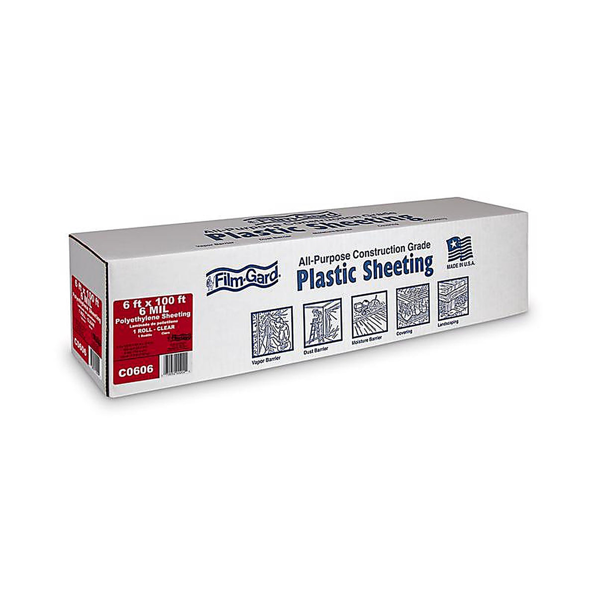 Film-Gard 626015 Plastic Sheeting 6 mil x 6 ft. W x 100 ft. L Polyethylene Clear