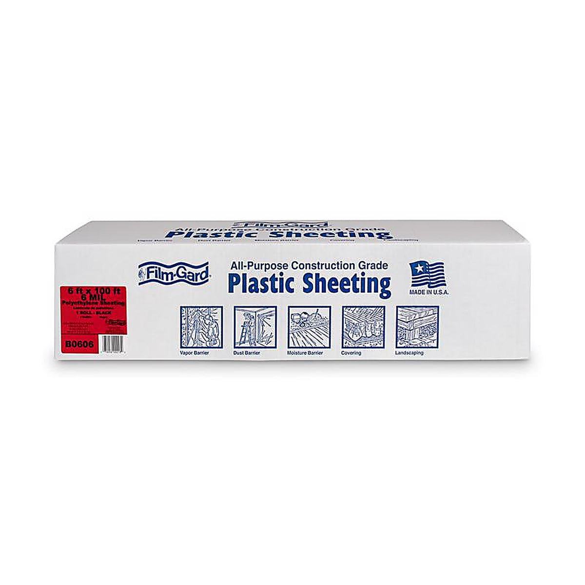 Film-Gard 626013 Plastic Sheeting 6 mil x 6 ft. W x 100 ft. L Polyethylene Black