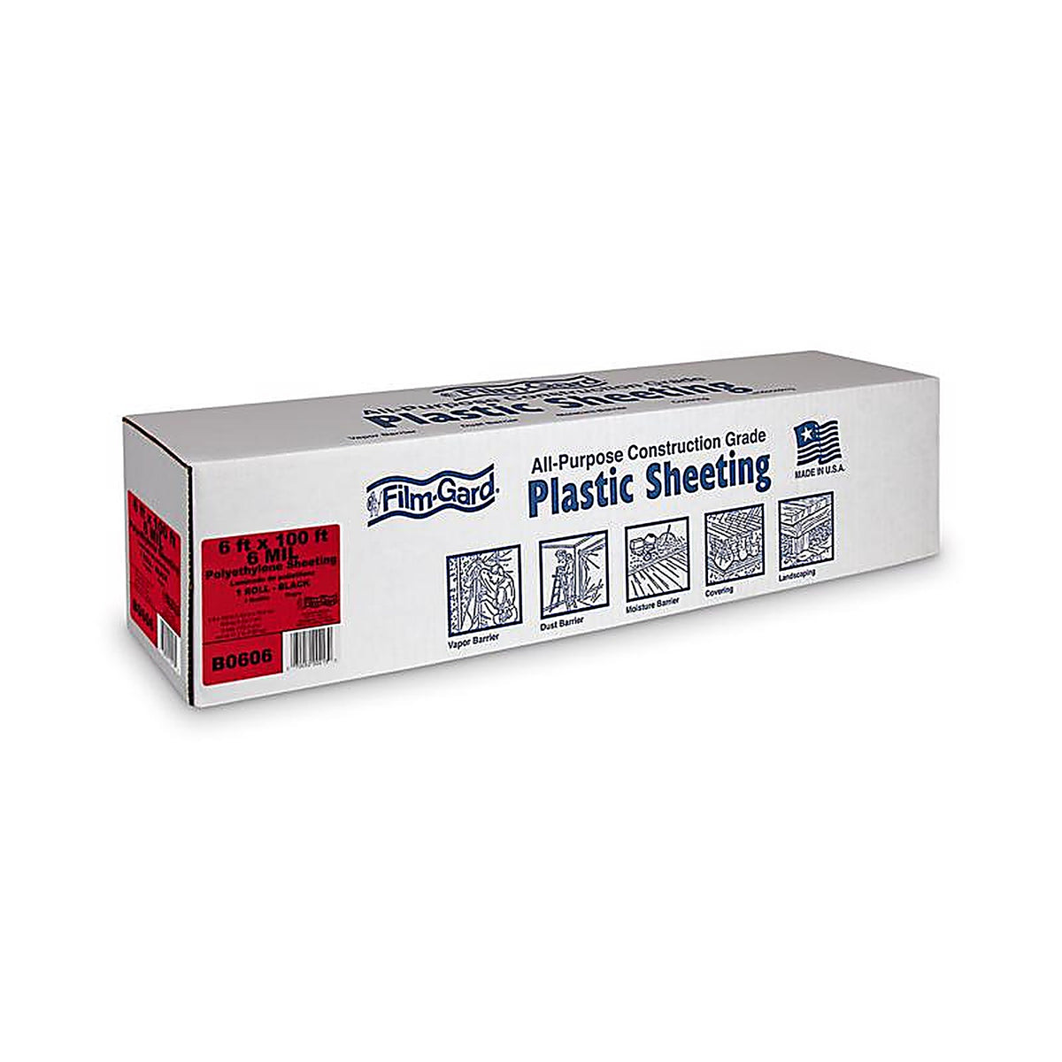 Film-Gard 626013 Plastic Sheeting 6 mil x 6 ft. W x 100 ft. L Polyethylene Black