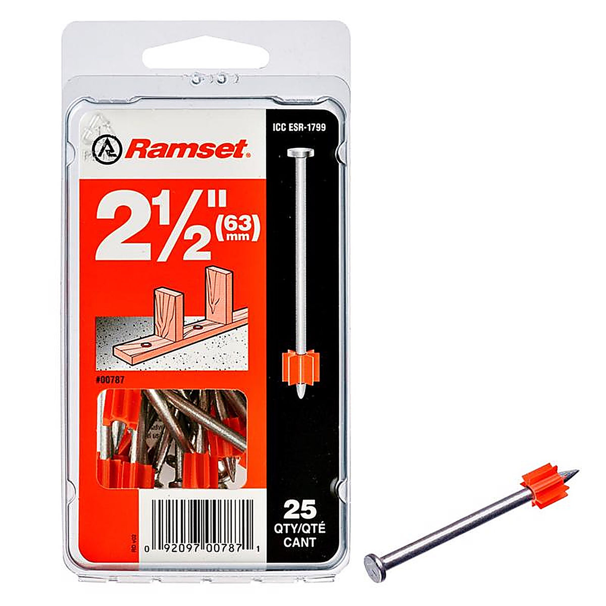 Ramset 780 .3 in. Dia. x 2 in. L Steel Round Head Anchor Bolts 100/Pack