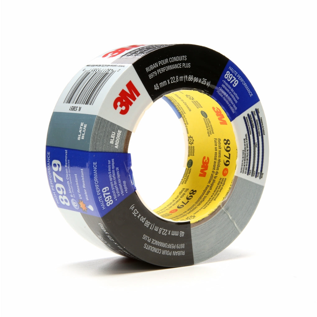 3M 53851 Performance Plus Duct Tape 8979 Slate Blue, 48 mm x 22.8m