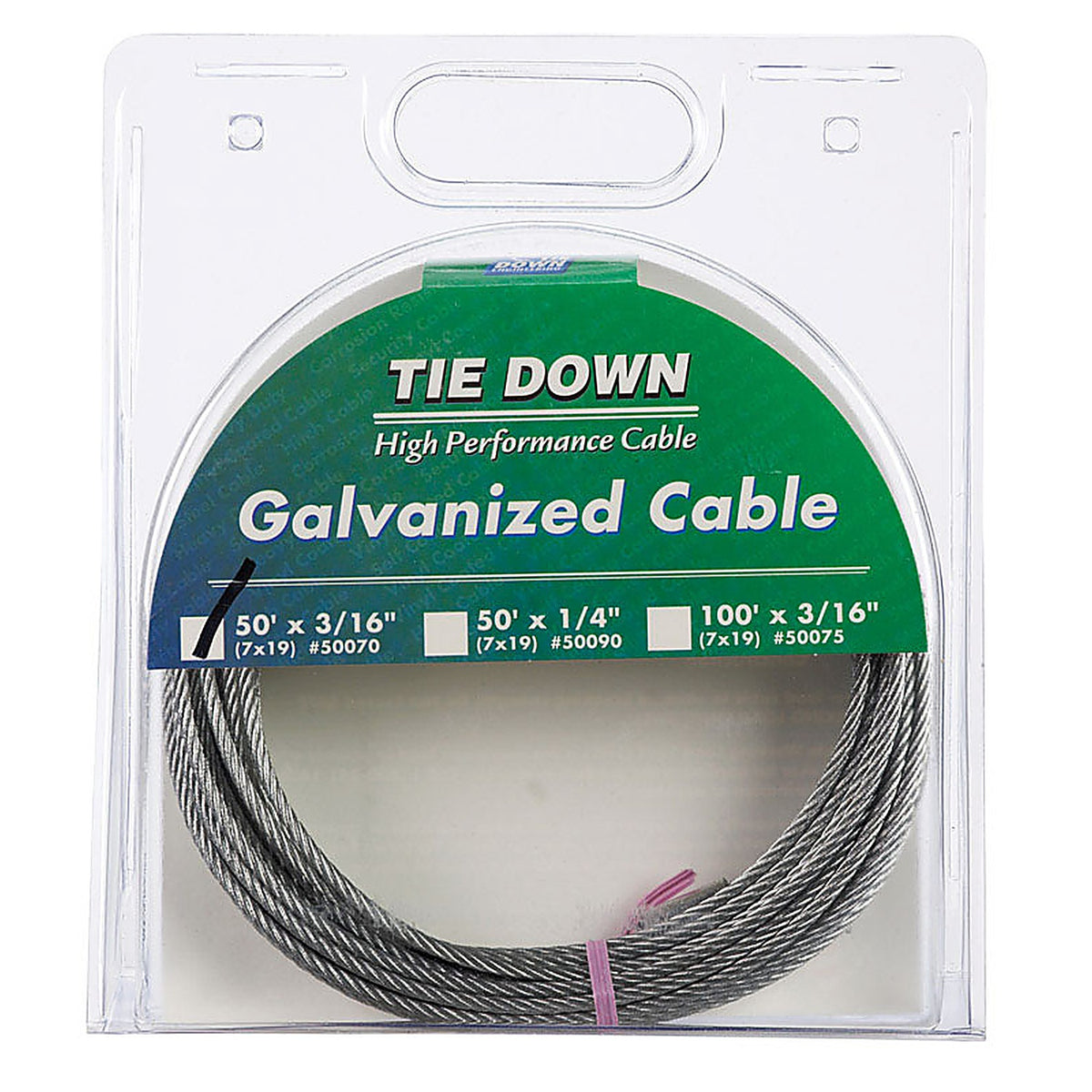 Tie Down Engineering 50070 Galvanized Steel 3/16 in. Dia. x 50 ft. L Aircraft Cable
