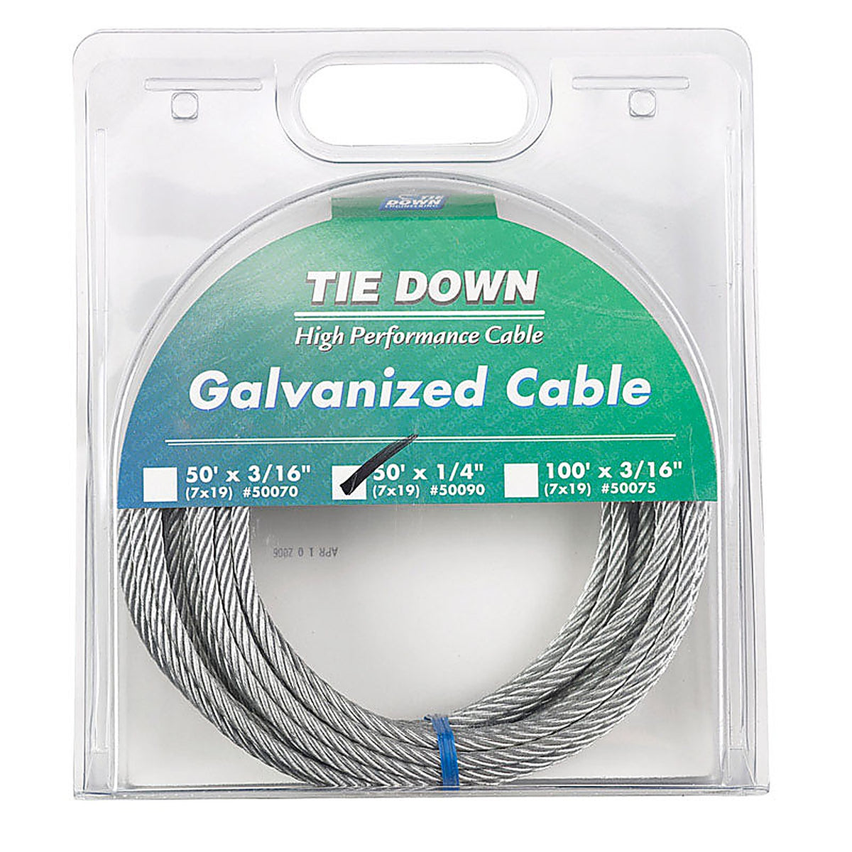 Tie Down Engineering 50090 Galvanized Steel 1/4 in. Dia. x 50 ft. L Aircraft Cable