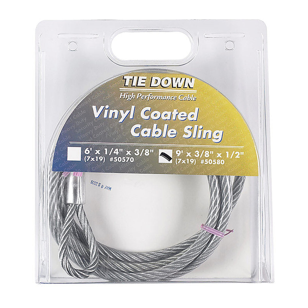 Tie Down Engineering 50580 Clear Vinyl Galvanized Steel 3/8 in. Dia. x 9 ft. L Cable Sling
