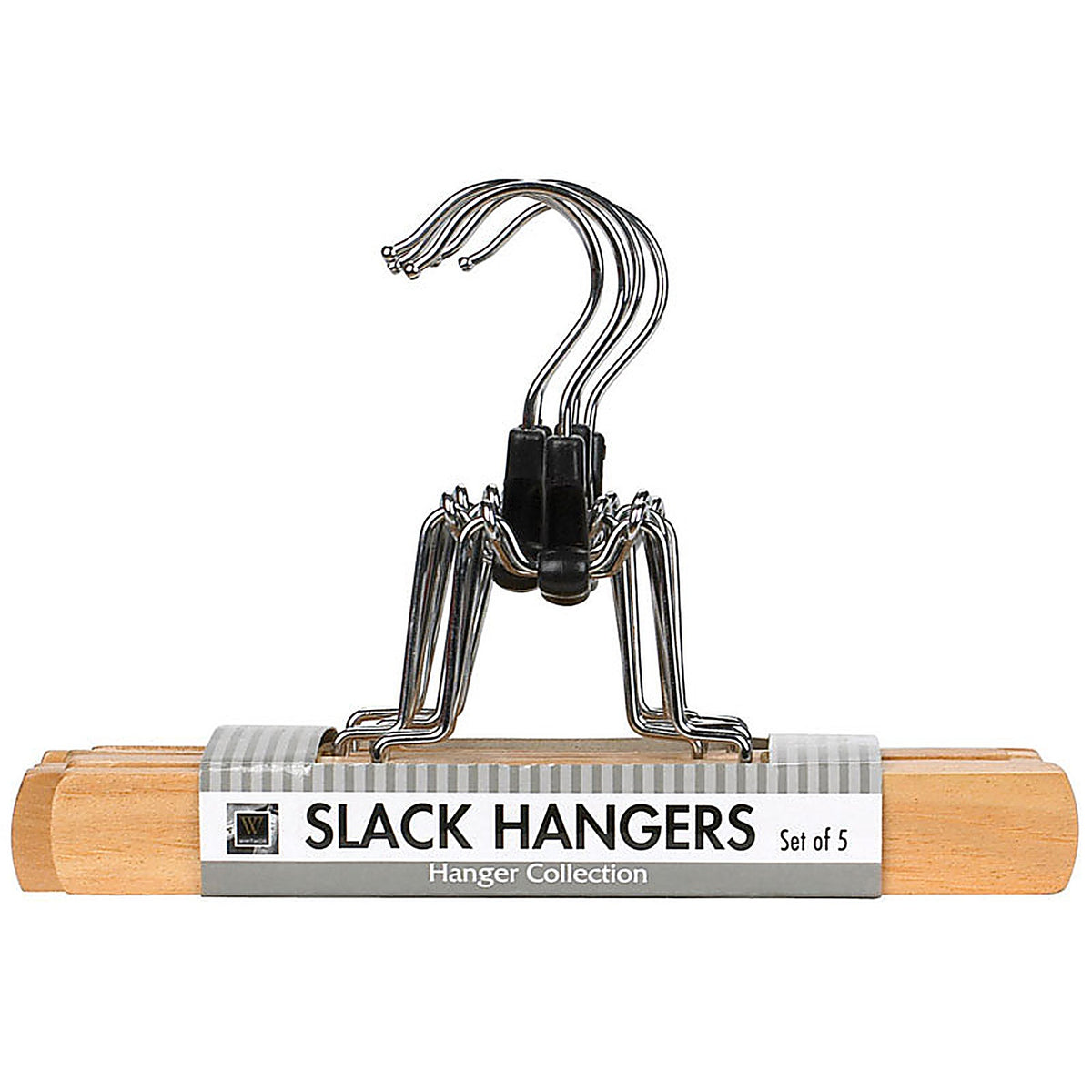 Whitmor 6026-342 6-1/2 in. H x 1 in. W x 9 in. L Wood White Slack Hanger 5/Pack