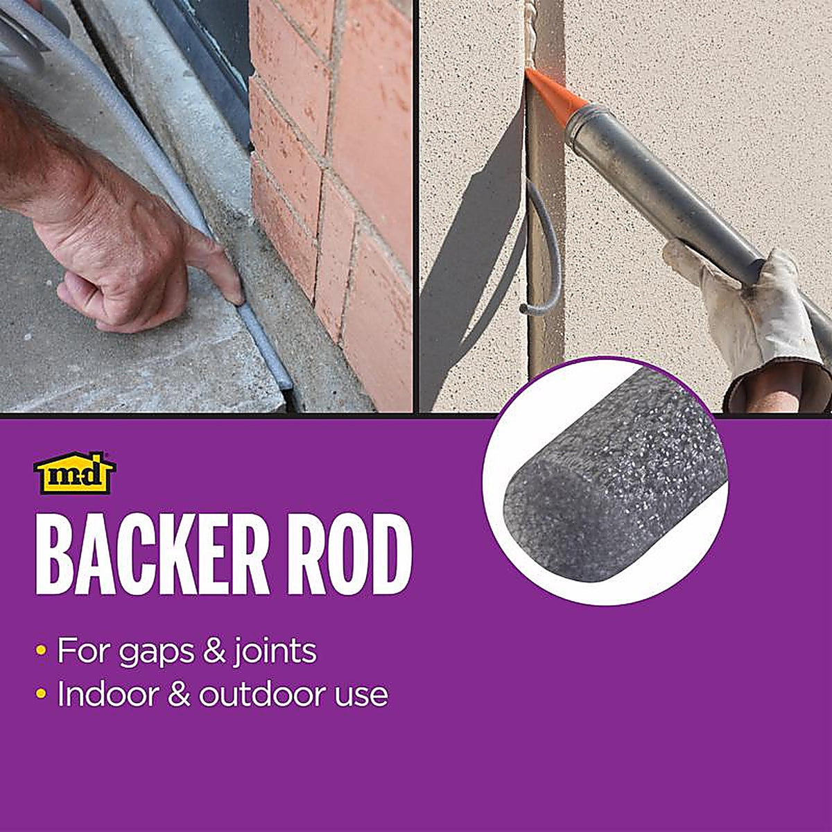 M-D 71464 Gray Polyethylene Caulk Backer Rod For Gaps and Openings 20 ft. L x 3/8 in.