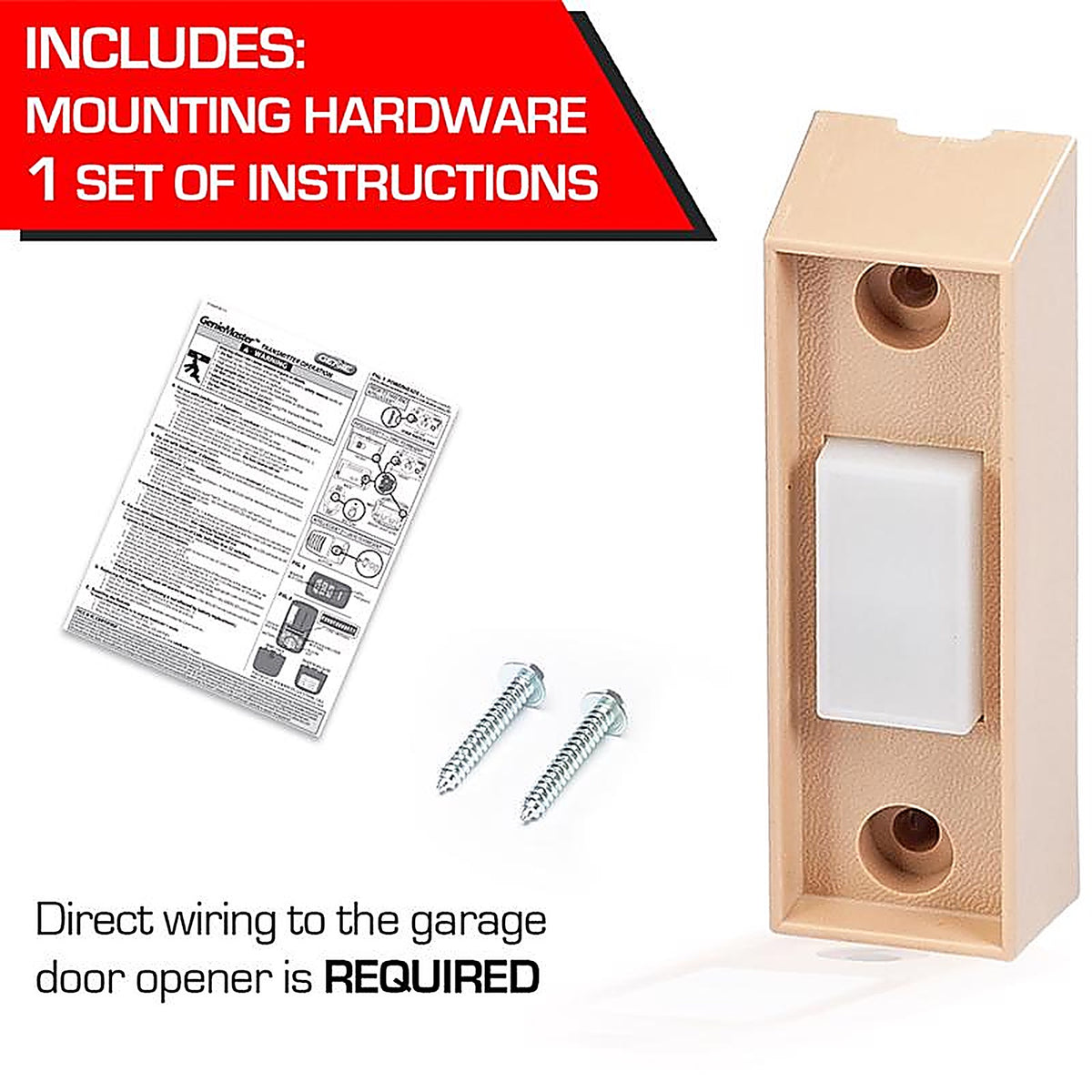 Genie 37644R 1 Door Universal Wall Push Button For Garage Doors