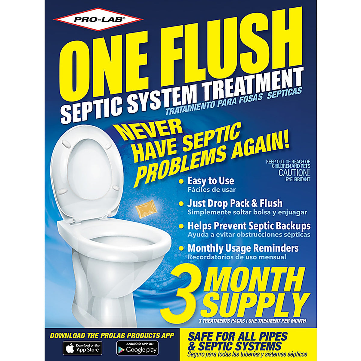 Pro-Lab ON102 One Flush No Scent Septic & Plumbing Treatment 8 oz. Stick
