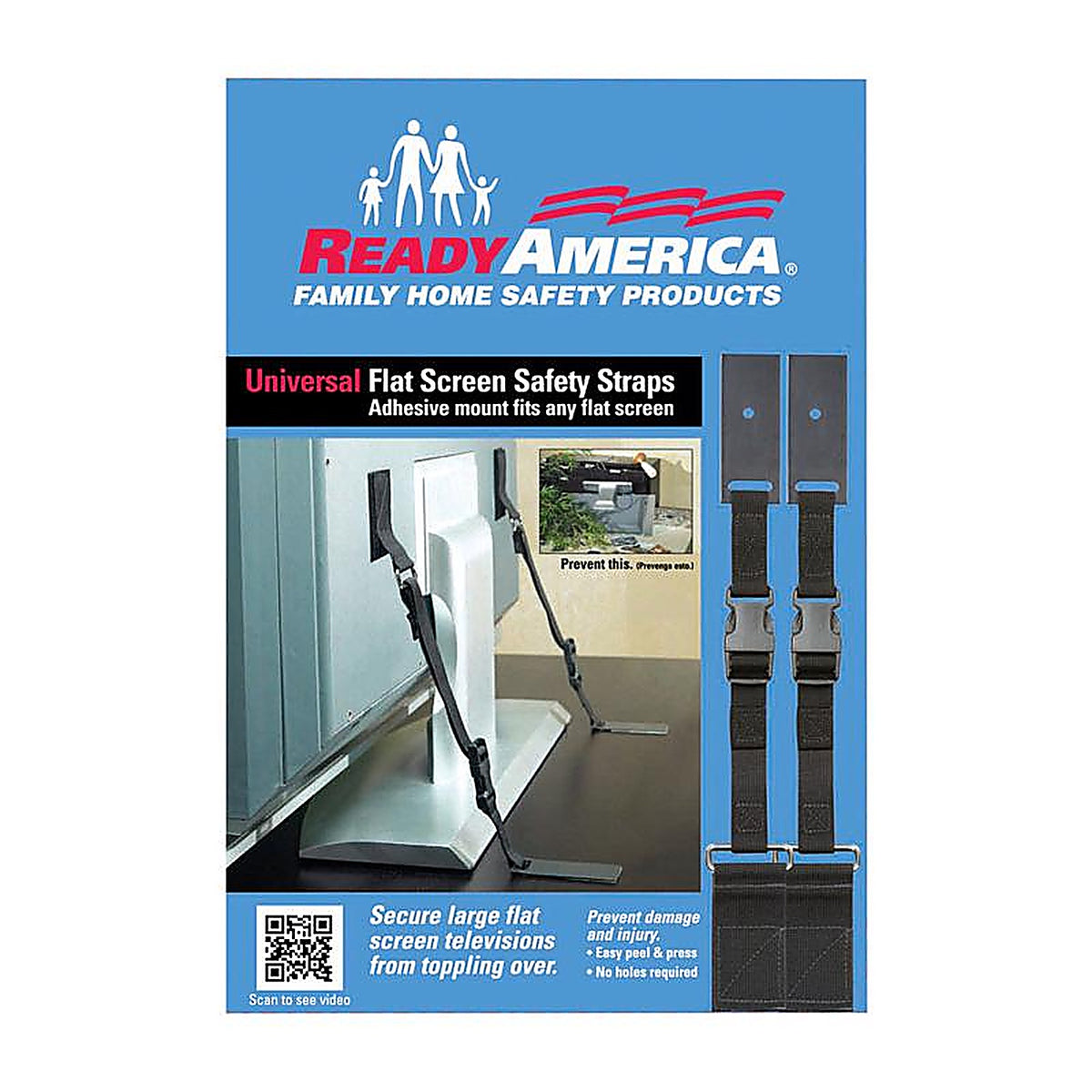 Quake Hold 4521 Ready America 10 in. to 70 in. 150 lb. capacity Flat Screen Safety Strap