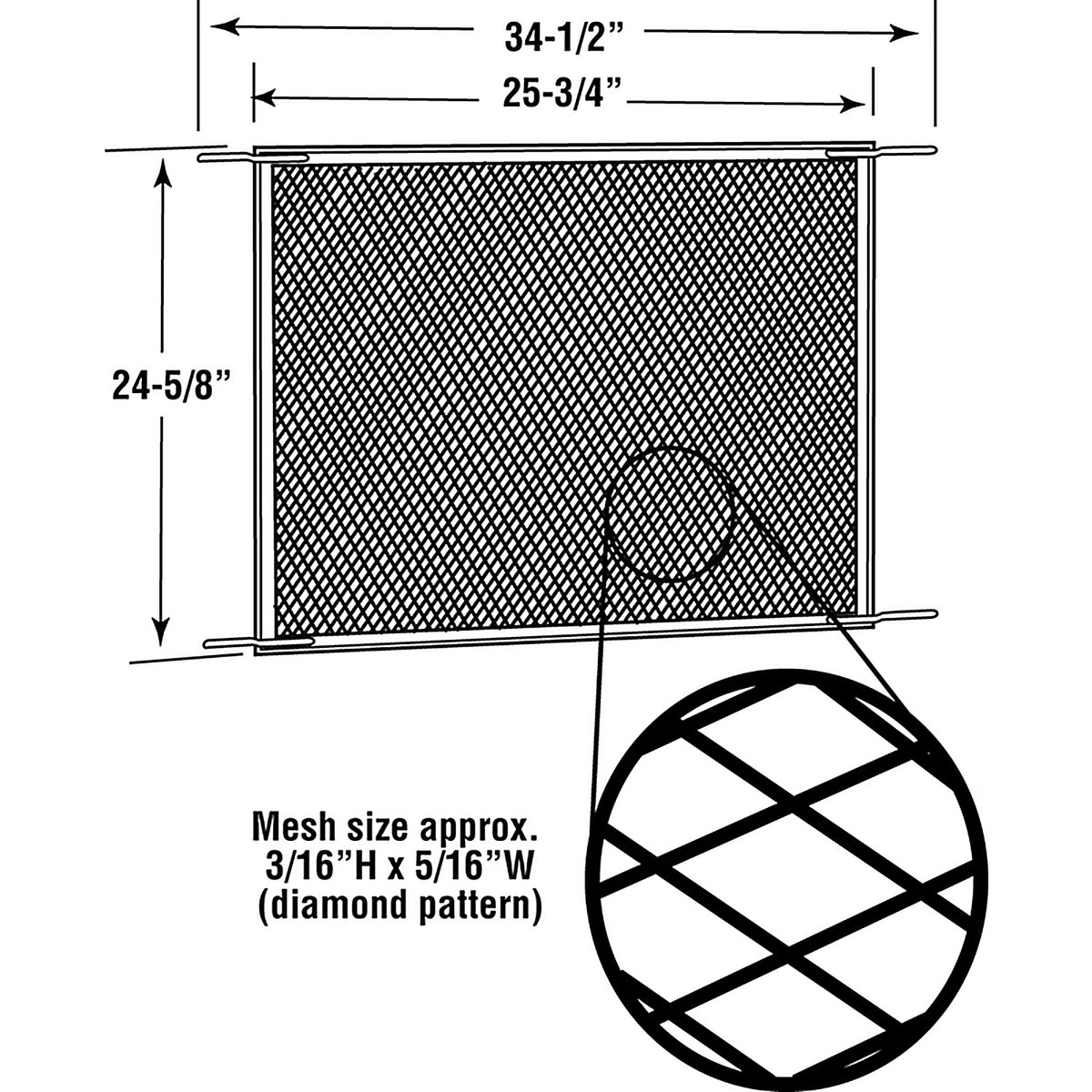 Prime-Line PL 15933 White Aluminum Screen Door Grille 1/pc.