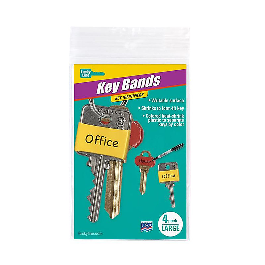 Lucky Line 17204 Plastic Assorted Key Sleeve, Large 4/Pack