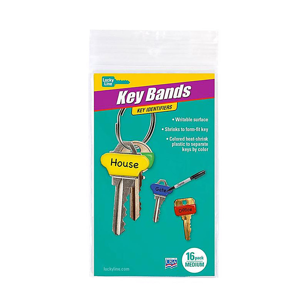 Lucky Line 17116 Plastic Assorted Key Sleeve, Medium 16/Pack