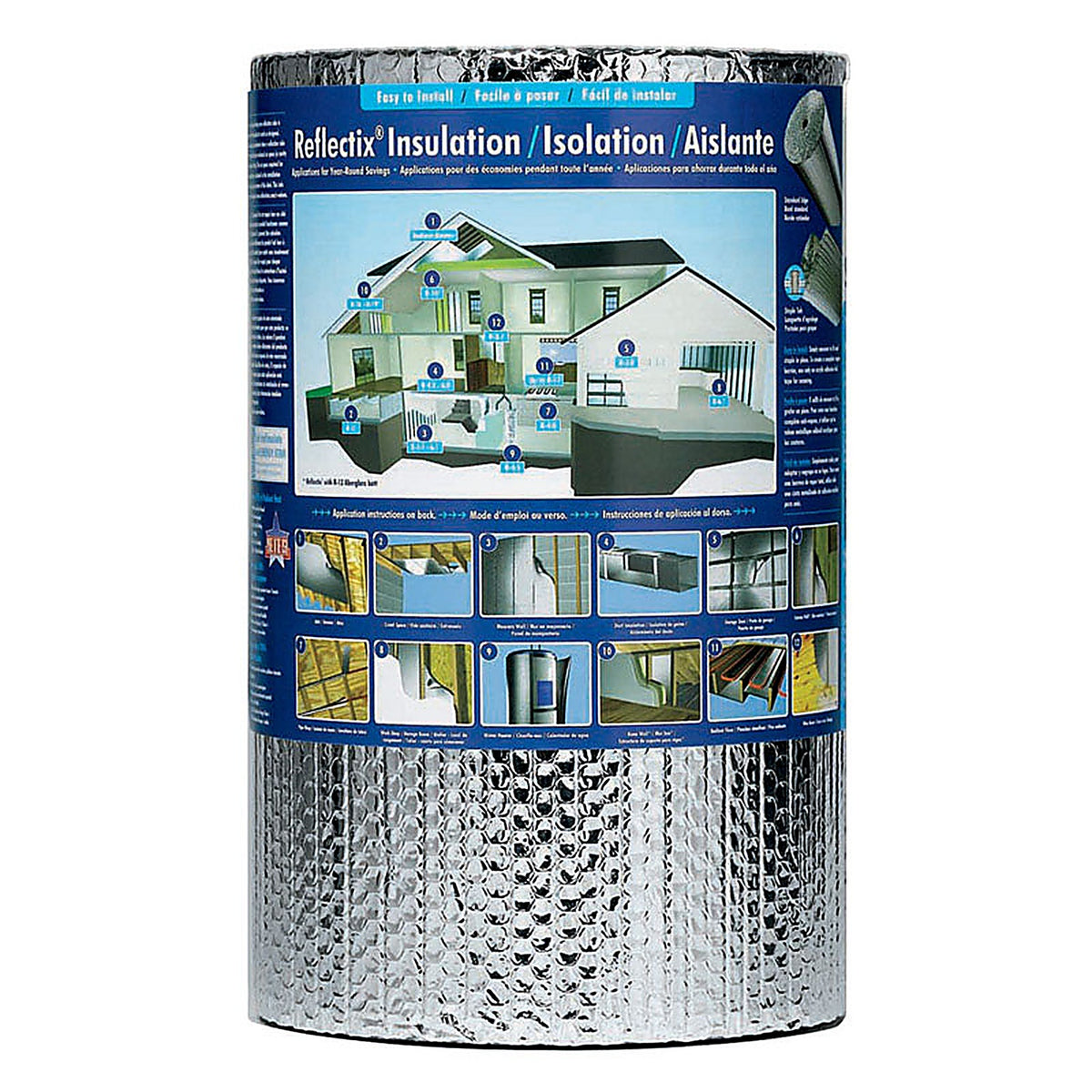 Reflectix ST16025 16 in. W x 25 L R-3.7 to R 21 Reflective Radiant Barrier Insulation Roll 33 sq. ft.