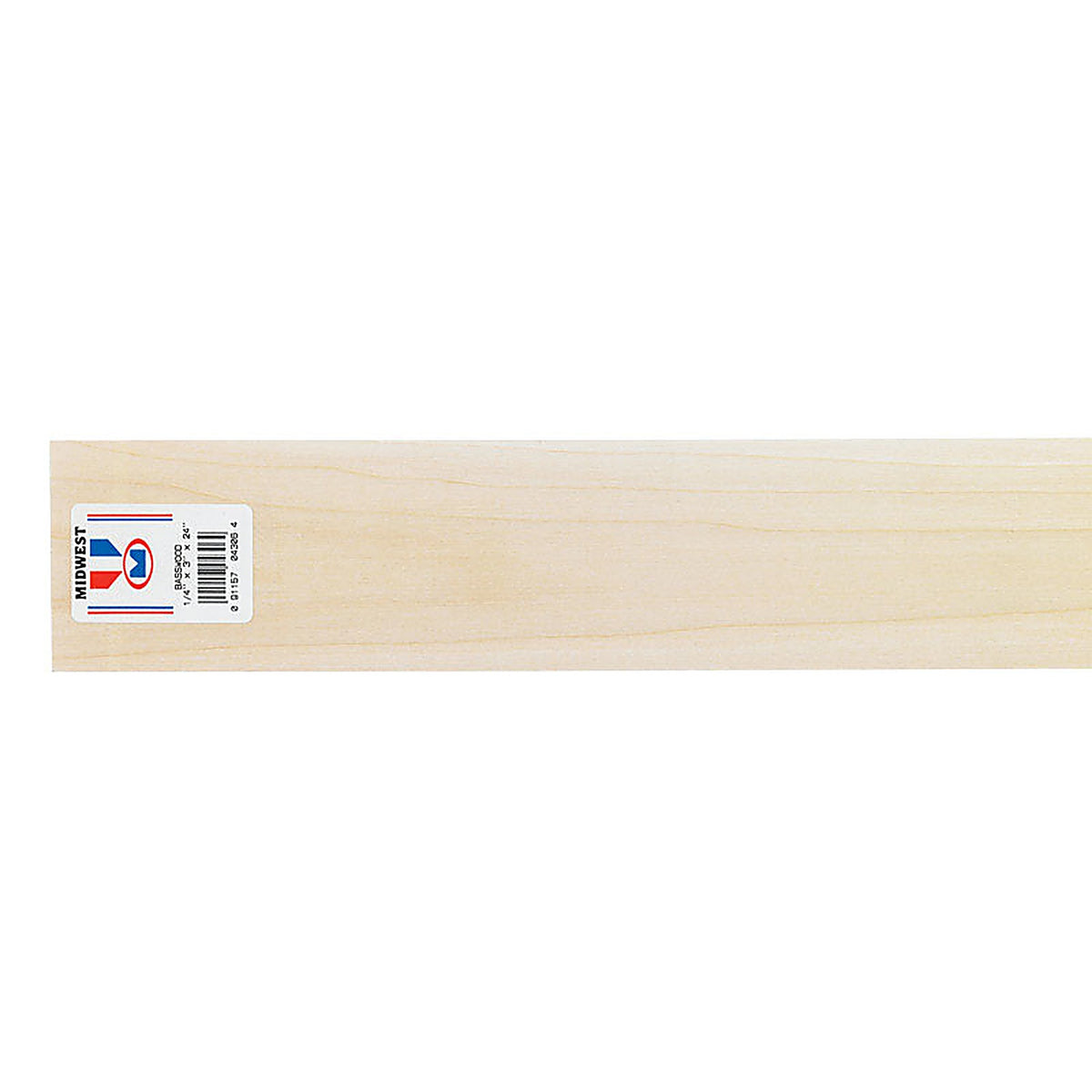 Midwest 4306 3 in. W x 2 ft. L x 1/4 in. Basswood Sheet #2/BTR Premium Grade