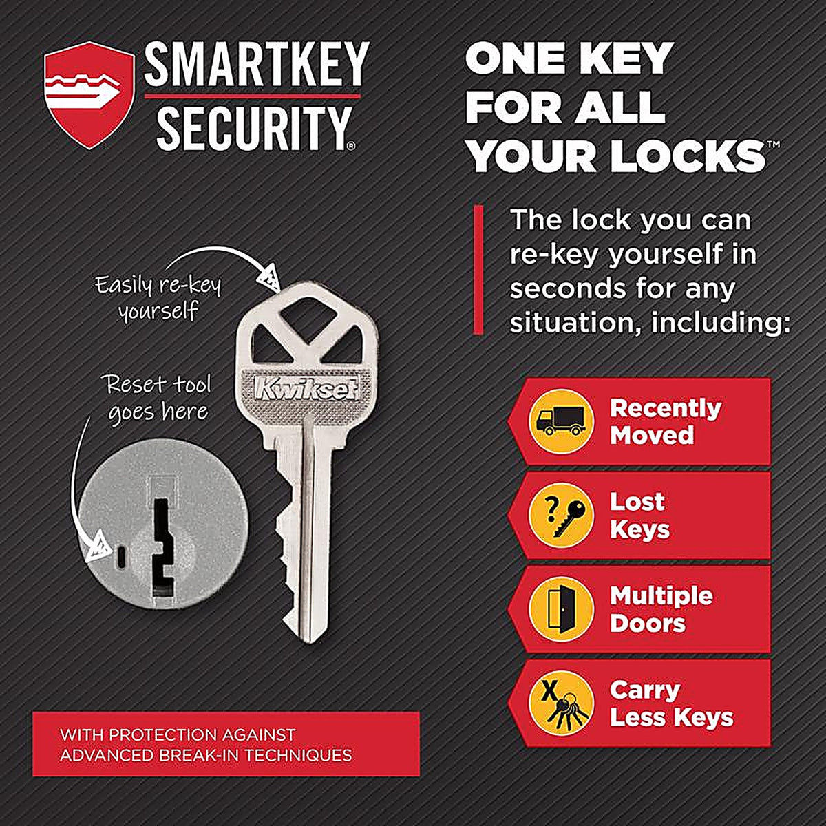 Kwikset 99800-121 SmartKey Antique Brass Metal Deadbolt