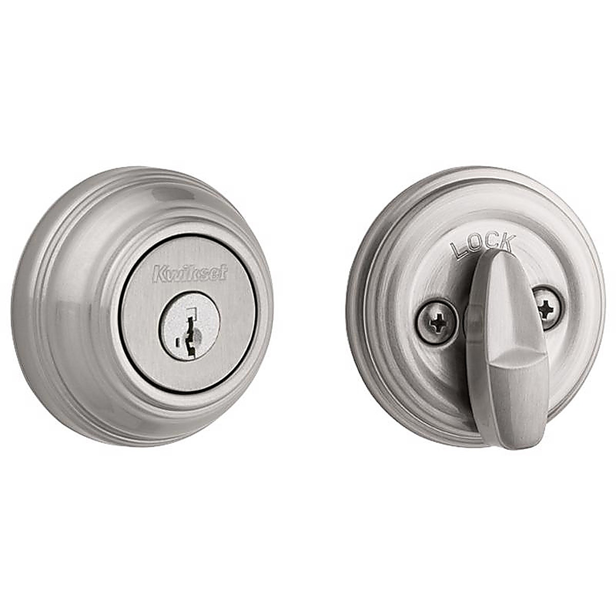 Kwikset 99800-123 SmartKey Satin Nickel Metal Deadbolt