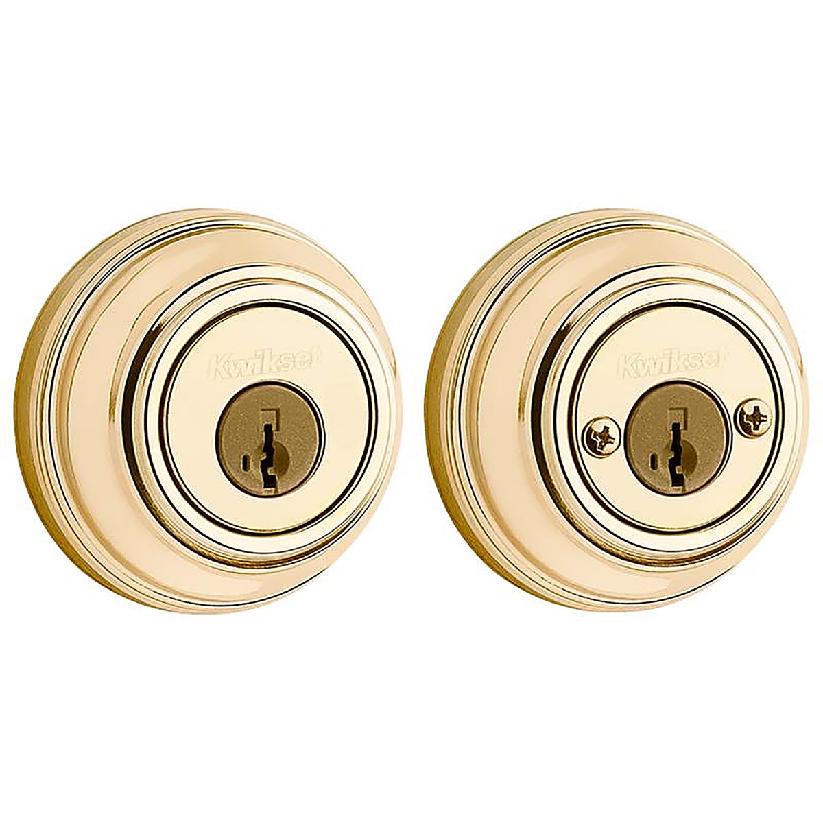 Kwikset 99850-071 SmartKey Polished Brass Metal Deadbolt