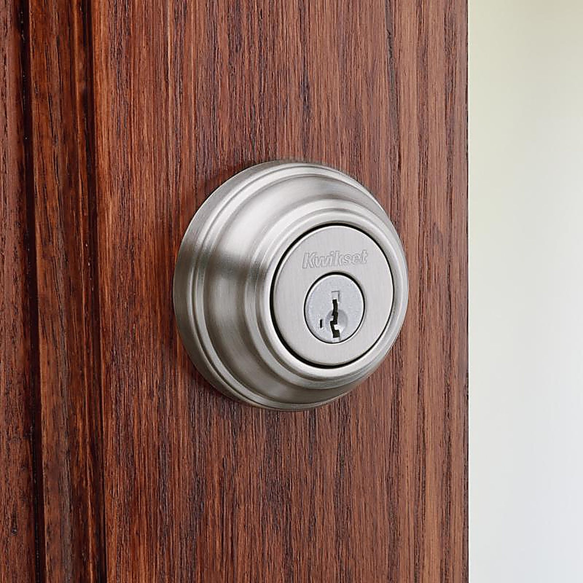 Kwikset 99850-074 SmartKey Satin Nickel Metal Deadbolt