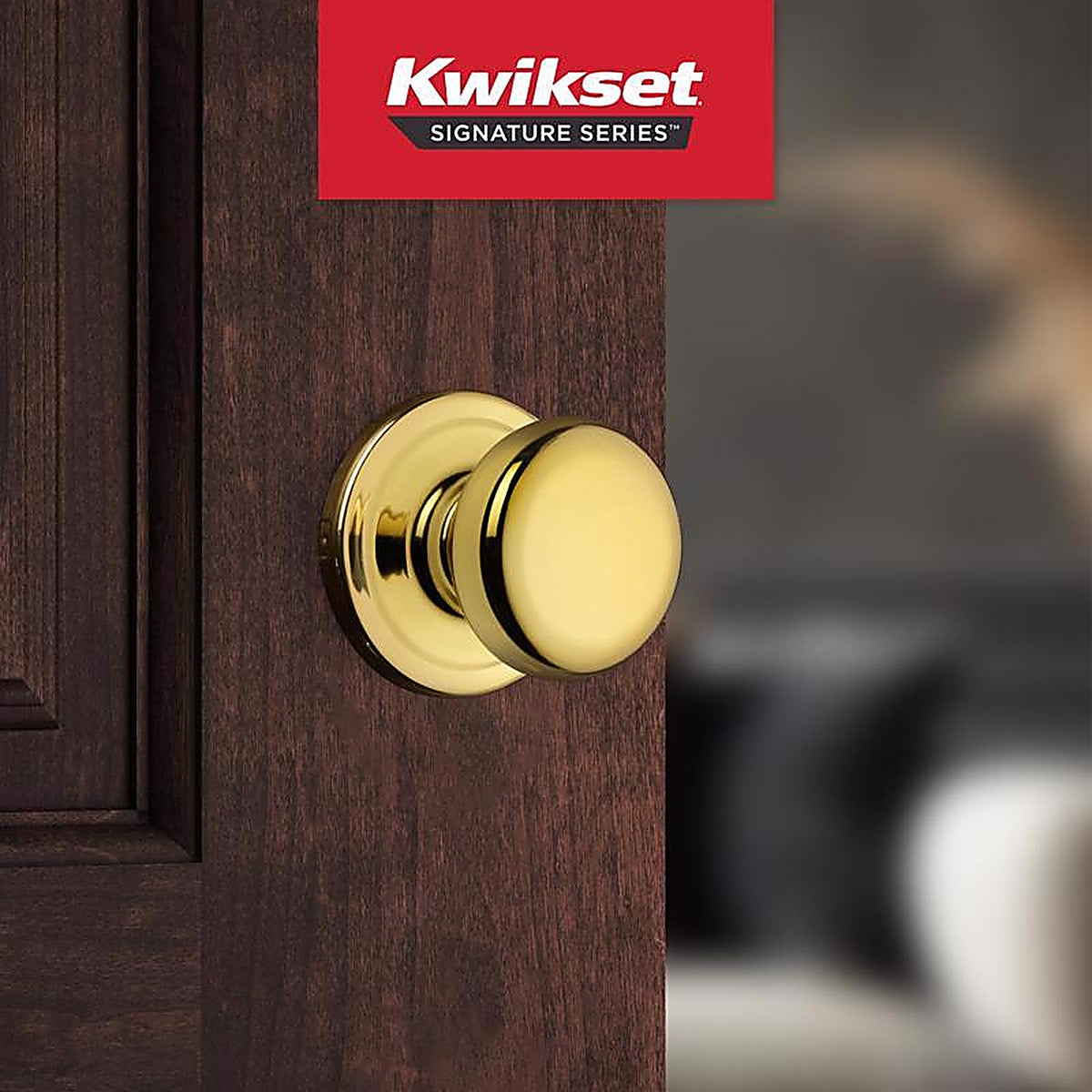 Kwikset 97200-787 Juno Polished Brass Passage Lockset ANSI/BHMA Grade 2 1-3/4 in.