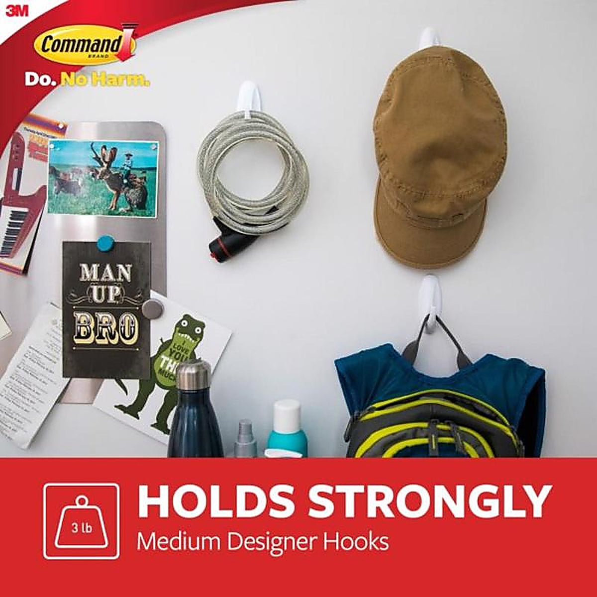 3M 17081ES Command Medium Plastic Designer Hooks 3-1/8 in. L 2/Pack
