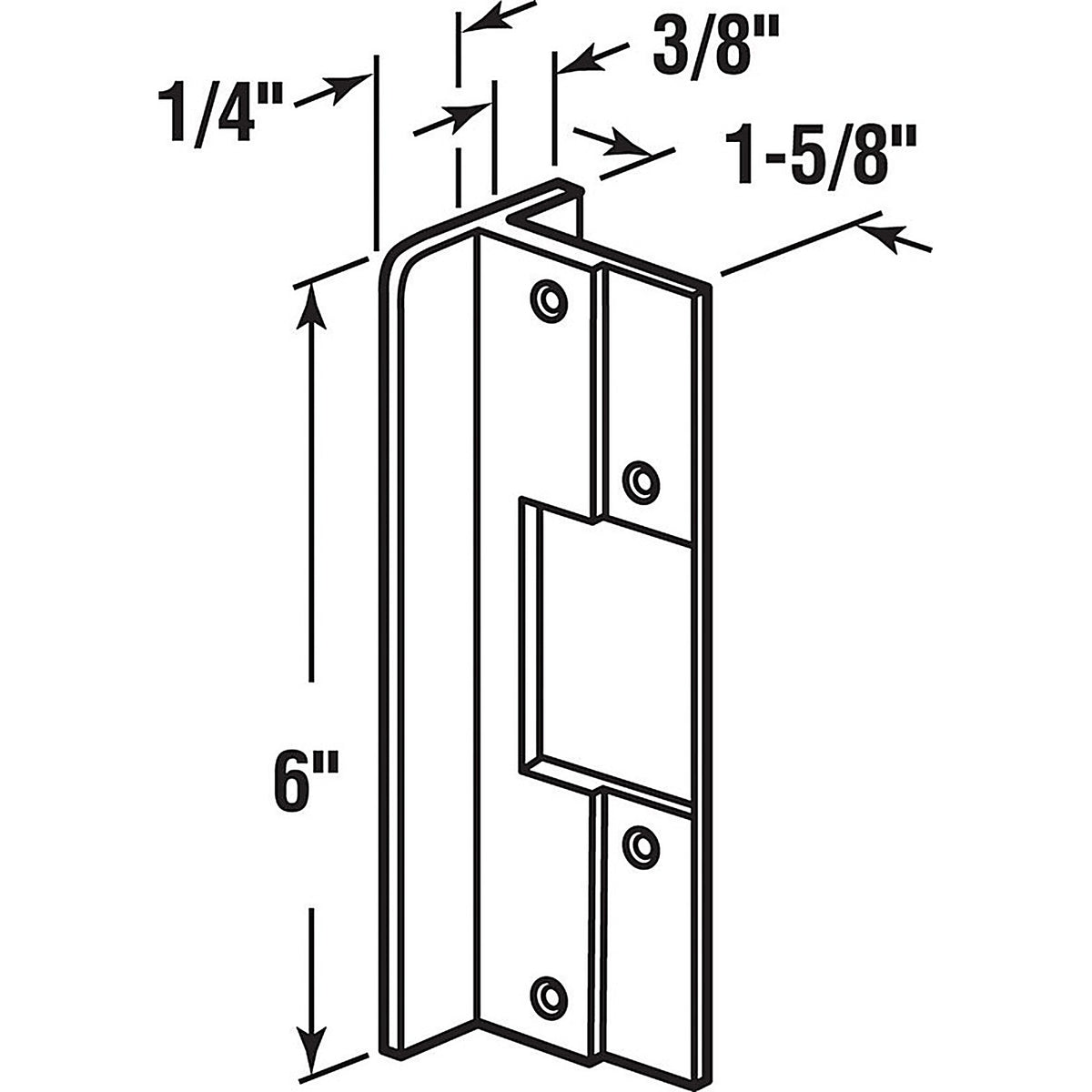 Prime-Line U9481 8.438 in. H x 6 in. L Silver Extruded Aluminum Door Lock Guards
