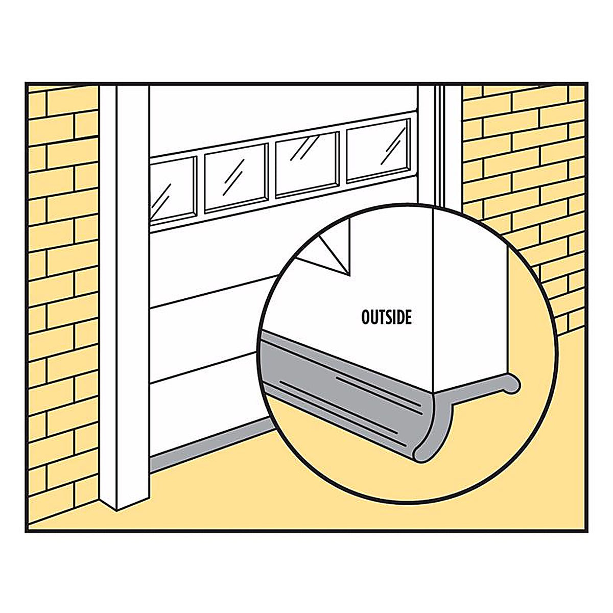 M-D 3723 Black Rubber Door Set Seal For Garage Doors, Garage Doors 9 ft. L x 1 in.