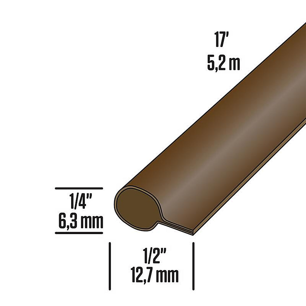 M-D 78196 Brown Vinyl Gasket Weatherstrip For Doors and Windows, Doors and Windows 17 ft. L x 1/2 in.