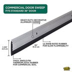 M-D 68247 Silver Aluminum Door Sweep For Commerical, Doors 3 ft. L x 2 in.