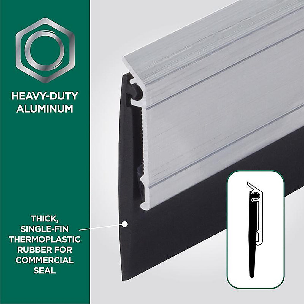 M-D 68247 Silver Aluminum Door Sweep For Commerical, Doors 3 ft. L x 2 in.