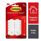 3M 17068ES Medium Plastic Wire Hooks 3-1/8 in. L 2/Pack