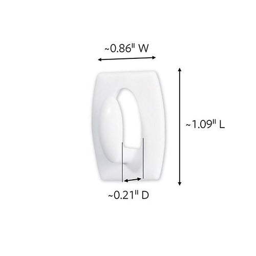 3M 17006-18ES Command Mini Plastic Hook 11/8 in. L 18/Pack