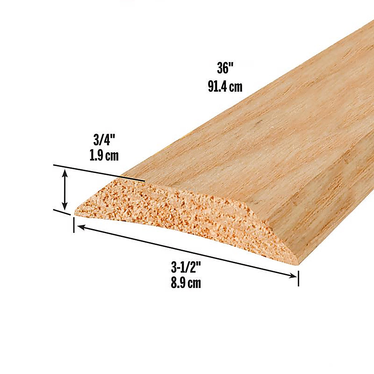M-D 11742 0.75 H x 3.5 in. W x 36 in. L Wood Grain Hardwood Low Rug Threshold Oak