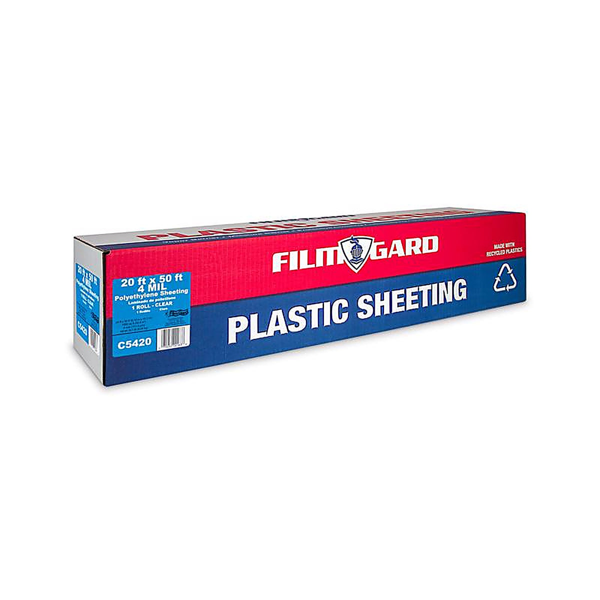 Film-Gard 625948 Plastic Sheeting 4 mil x 20 ft. W x 50 ft. L Polyethylene Clear