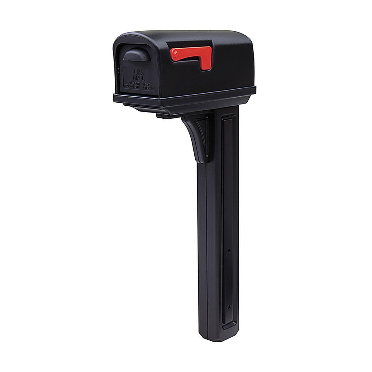 Gibraltar GCL10000B Classic Plastic Post Mount Black Double Door Mailbox