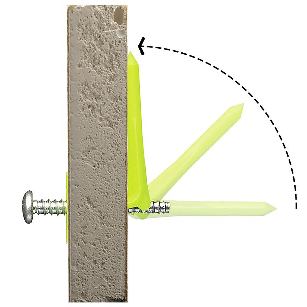 WallClaw Anchors PCK-WC10-YS .25 in. Dia. x 2 in. L Plastic/Steel Pan Head Wallboard Anchors 10/Pack