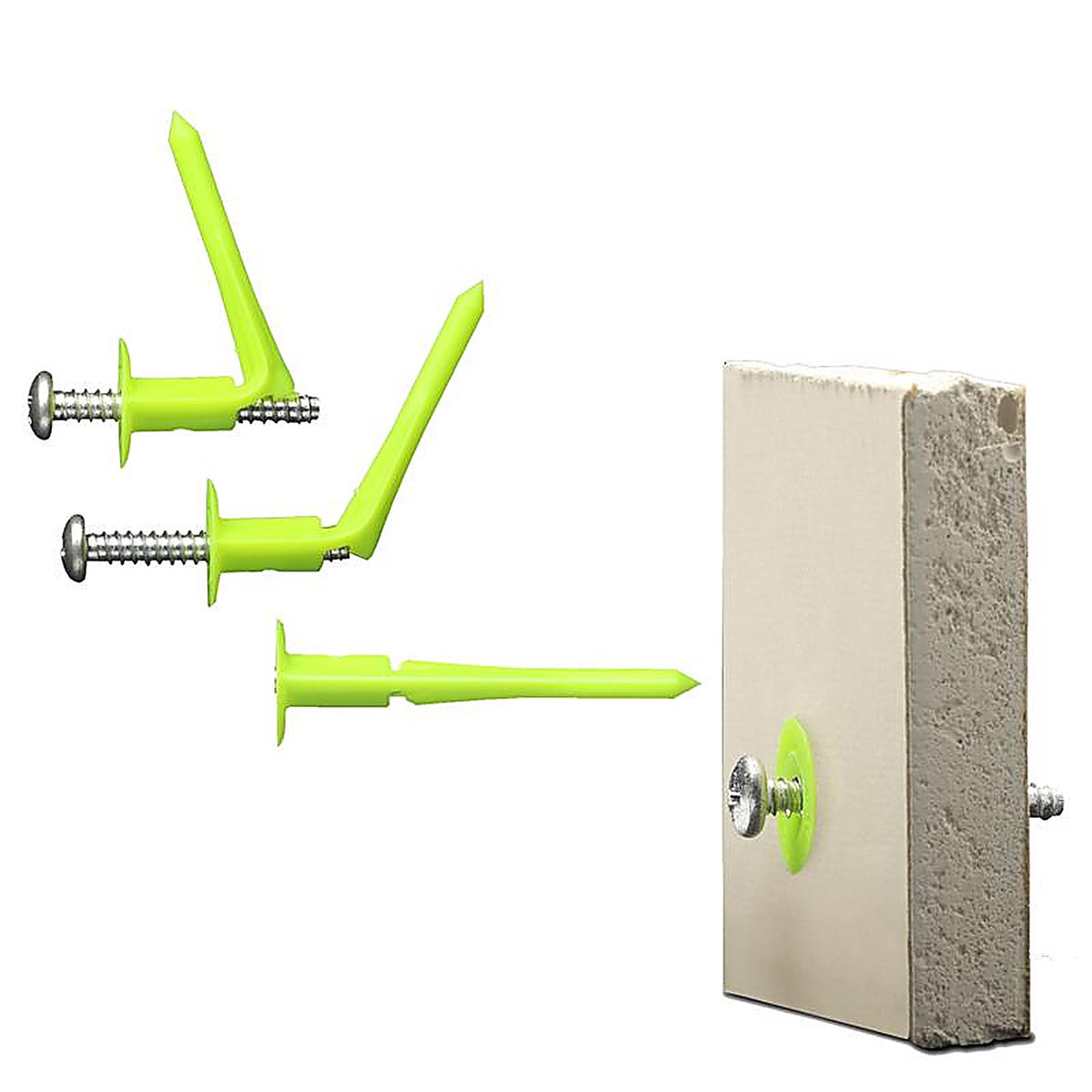 WallClaw Anchors PCK-WC10-YS .25 in. Dia. x 2 in. L Plastic/Steel Pan Head Wallboard Anchors 10/Pack