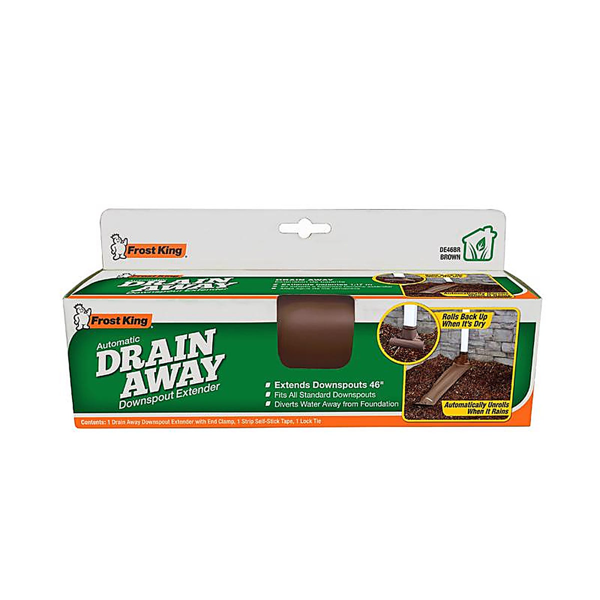 Frost King DE46BR Drain Away 2.8 in. H x 9 in. W x 4 in. L Brown Plastic Downspout Extension